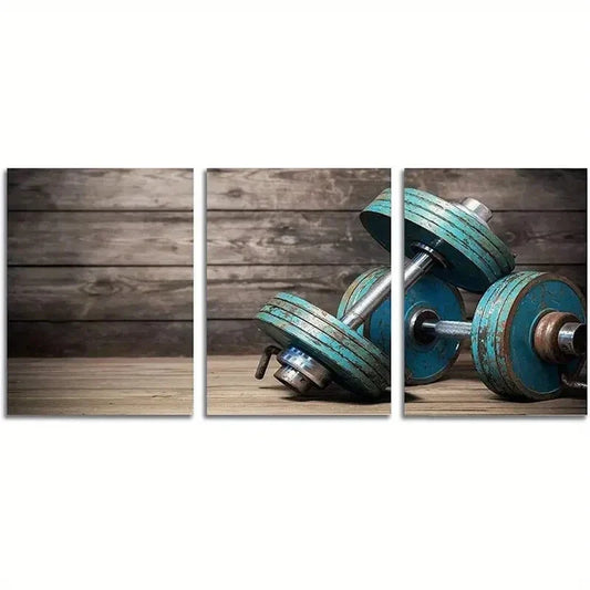 3pcs  Modular Dumbbells   Metal Print Ready to Hang Art