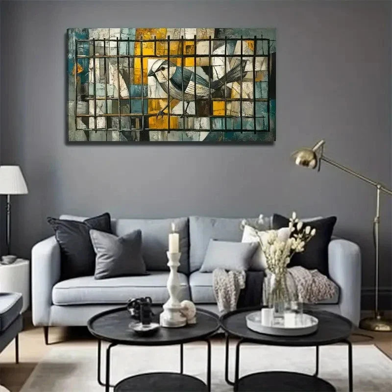 Modern Landscape Theme Wall Art Canvas Office Home Room Framed 80x45cm