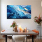 Blue Turquoise & Golden Wall Art Canvas Office Home Room Framed 80x45cm