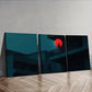 3pcs The red ball on the wall Wall Art Set Canvas Framed 40x60cm - High Quality Print 100% Australian Made Wall Canvas Ready to Hang