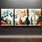 3pcs Abstract Vase Colourful Modern Luxury Metal Print Ready to Hang Art