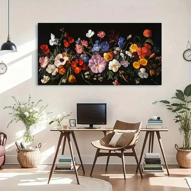 Featuring Fantasy Floral Color Wall Art Canvas Office Home Room Framed 120x60cm