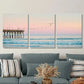 3pcs ocean sunset, coastal beach painting,  Metal Print Ready to Hang Art