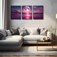 3pcs Beautiful Art, Fuchsia Moon Wall Art Set Canvas Framed 40x60cm - High Quality Print 100% Australian Made Wall Canvas Ready to Hang