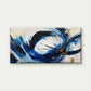 Blue White &Golden Swirl Design Wall Art Canvas Office Home Room Framed 80x45cm