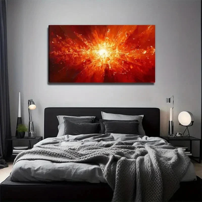 Vibrant Broken Light Wall Art Canvas Office Home Room Framed 120x60cm