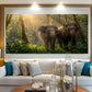 Realistic Wild Elephant wall canvas office home room framed 80x45cm