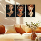 3pcs Elegant Black Swan Goddess with Jewelry Metal Print Ready to Hang Art