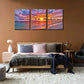 3pcs  Beach Sunset Seascape Painting Metal Print Ready to Hang Art