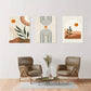 3pcs  Abstract Geometric Beige Orange  Metal Print Ready to Hang Art