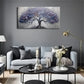 Blue Purple Leaves Decor Wall Art Canvas Office Home Room Framed 120x60cm