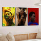 3pcs Fashion Portraits Red & Blue Yellow Green Wall Art Set Canvas Framed 40x60cm - High Quality Print 100% Australian Made Wall Canvas Ready to Hang
