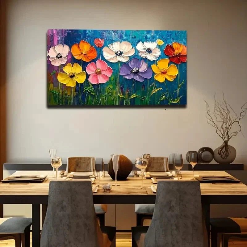 Blue And Orange Interwoven Perfect Wall Art Canvas Office Home Room Framed 120x60cm
