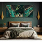 3pcs   Green and Golden Marble Texture Metal Print Ready to Hang Art