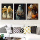 3pcs Classic Halloween Ghost Signs & Plaques Metal Print Ready to Hang Art