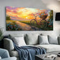 Bicycle with Flowers Path wall canvas office home room framed 120x60cm