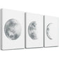 3pcs Depicting Moon Phases Wall Art Set Canvas Framed 40x60cm - High Quality Print 100% Australian Made Wall Canvas Ready to Hang
