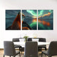 3pcs  Aurora Borealis Fox Canvas Print Norther Wall Art Set Canvas Framed 40x60cm - High Quality Print 100% Australian Made Wall Canvas Ready to Hang