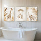 3pcs Safari Jungle Theme Animal Friends Perfect Wall Art Set Canvas Framed 40x60cm - High Quality Print 100% Australian Made Wall Canvas Ready to Hang