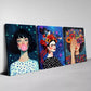 3pcs Modern Abstract Prints of an Elegant Woman Wall Art Set Canvas Framed 40x60cm - High Quality Print 100% Australian Made Wall Canvas Ready to Hang