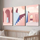 3pcs Greek Vase Mural & Cat Abstract Silhouette Wall Art Set Canvas Framed 40x60cm - High Quality Print 100% Australian Made Wall Canvas Ready to Hang