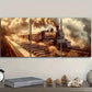 3pcs Old piano steam train Art Painting Metal Print Ready to Hang Art