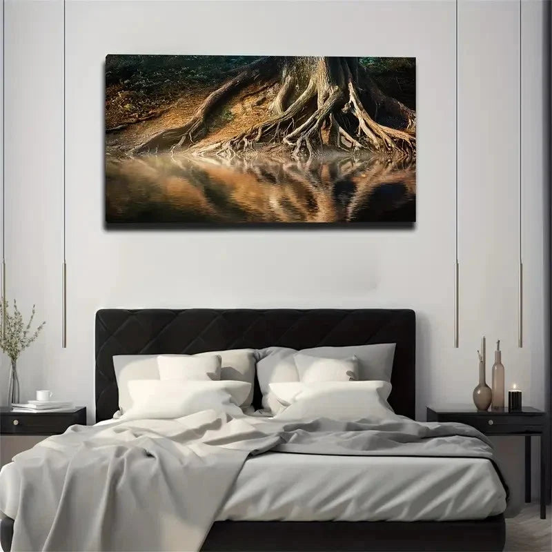 Roots Of Big Trees Wall Art Canvas Office Home Room Framed 80x45cm