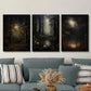 3pcs Enchanting Gothic Night Sky Metal Print Ready to Hang Art