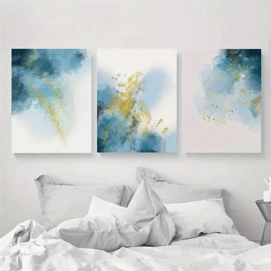 3pcs Minimalist Contemporary Abstract Metal Print Ready to Hang Art