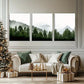3pcs Mystical Mountain & Pine Tree Scenery, Metal Print Ready to Hang Art