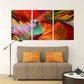 3pcs Gorgeous Petard Colourful Red Blue Yellow Metal Print Ready to Hang Art