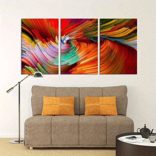 3pcs Gorgeous Petard Colourful Red Blue Yellow Metal Print Ready to Hang Art