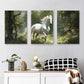 3pcs Majestic White Horse Running Metal Print Ready to Hang Art