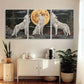 3pcs Wolf Howling at the Moon White Wolves Metal Print Ready to Hang Art