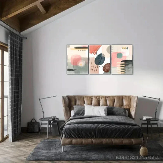 3pcs Abstract Collection Art Decoration Poster Metal Print Ready to Hang Art