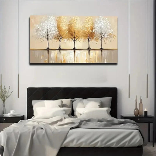 Abstract Transitional Silvery Wall Art Canvas Office Home Room Framed 120x60cm