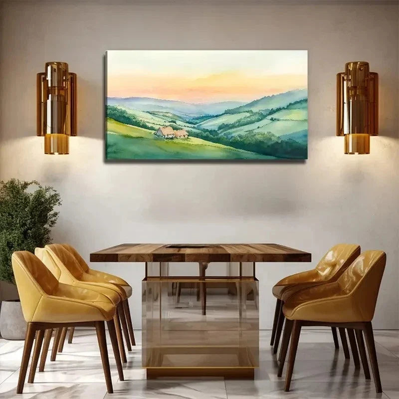 Outdoor Scenery Painting Wall Art Canvas Office Home Room Framed 80x45cm