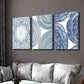 3pcs Blue Surfaces and Circle Plane Designs Wall Art Set Canvas Framed 40x60cm - High Quality Print 100% Australian Made Wall Canvas Ready to Hang