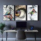 3pcs Vibrant Graffiti Kiss Art Print Bold Metal Print Ready to Hang Art