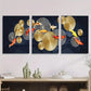 3pcs Elegant Koi Fish Golden & Red Koi Modern Metal Print Ready to Hang Art