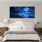 Moon Beach Night Sky Wall Art Canvas Office Home Room Framed 120x60cm