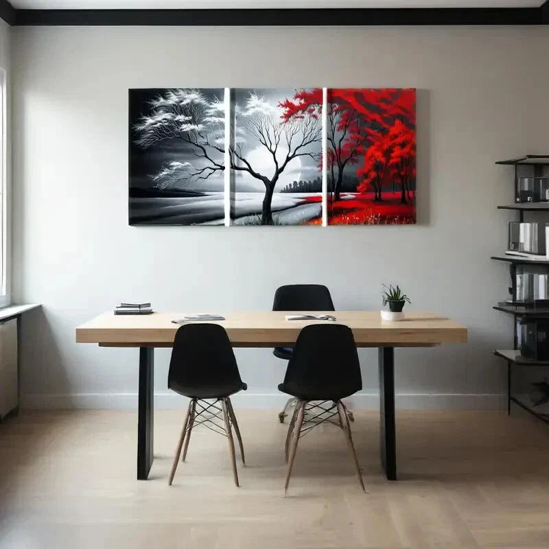 3pcs Abstract Seascape Paintings Metal Print Ready to Hang Art