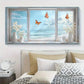 Ocean View With Butterflies Wall Art Canvas Office Home Room Framed 120x60cm