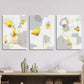 3pcs Luxurious Abstract Golden Gray Marble Texture Metal Print Ready to Hang Art