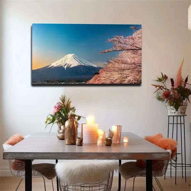 Cherry Blossom Wall Art Canvas Office Home Room Framed 80x45cm