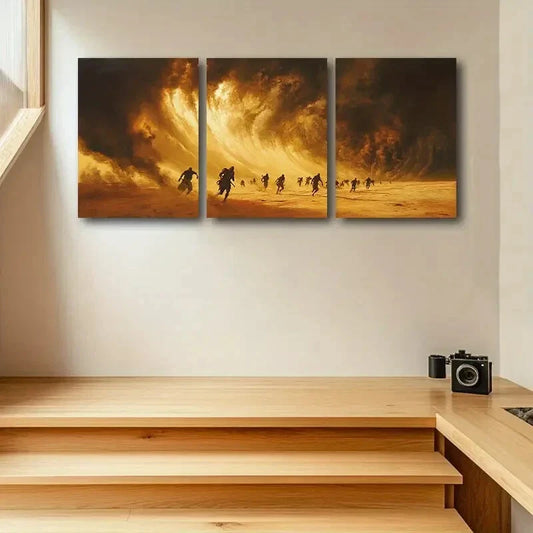 3pcs Sandstorm Hits Design Metal Print Ready to Hang Art