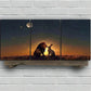 3pcs Lion Rabbit Sunset Moon Grasses Metal Print Ready to Hang Art