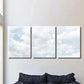 3pcs  Blue Sky Cloud Painting, Natural Cloud   Metal Print Ready to Hang Art