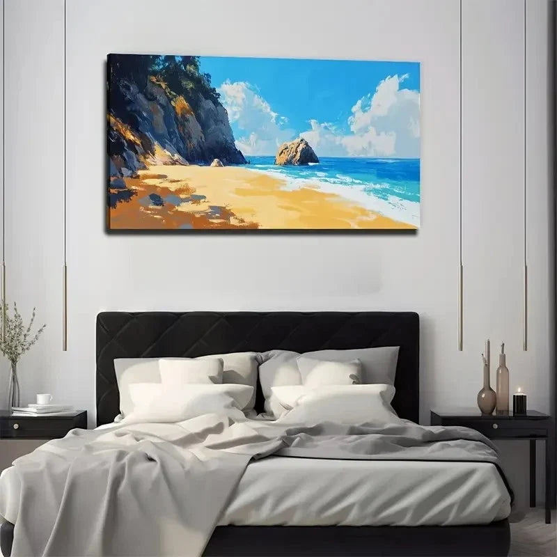 Minimalist Ocean Perfect Wall Art Canvas Office Home Room Framed 80x45cm