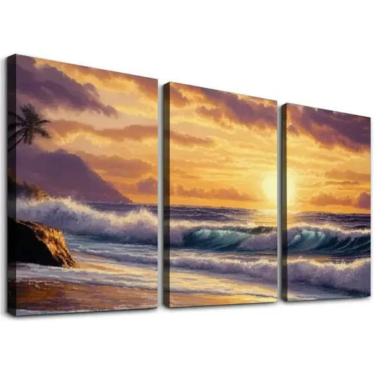 3pcs White Flower Graffiti on a Brown Backdrop Wall Art Set Canvas Framed 40x60cm - High Quality Print 100% Australian Made Wall Canvas Ready to Hang